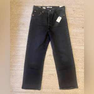 Levi’s high-waisted, straight leg black jeans (New— with tags!)